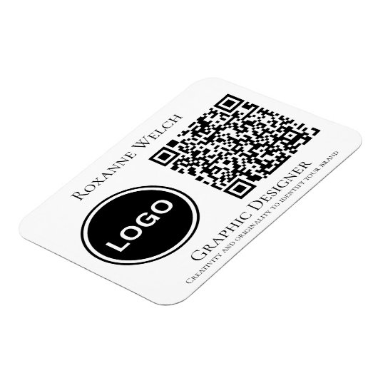 Runde Logo QR Code Unternehmen Flexible Magnet (Linke Seite)