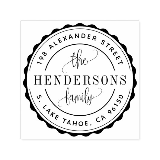 Runde Logo Rücksendeadresse selbstfarbige Briefmar Permastempel (Design)