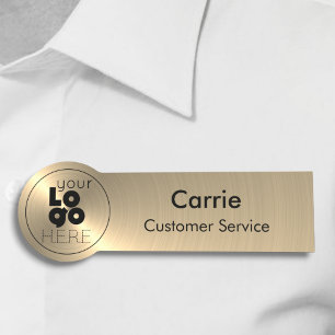 Runde Logomarkierung (Radial Metallic Gold Name Ta Namensschild