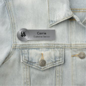 Runde Logomarkierung Radial Metallic Silver Name T Namensschild (Beispiel)