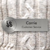 Runde Logomarkierung Radial Metallic Silver Name T Namensschild