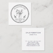 Runde Logomasken Jar-Blume Quadratische Visitenkarte (Vorne/Hinten)