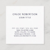 Runde Logomasken Jar-Blume Quadratische Visitenkarte (Rückseite)