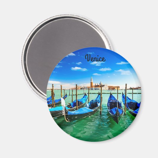 Runde Magnet Venedig Italien (Vorderseite/Rückseite)