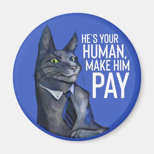 Runde Meow Puffytail Magnet (Vorne)