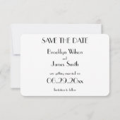 Runde minimale Deko White Wedding retten Termine Einladung (Rückseite)