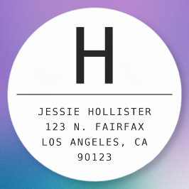 Runde Minimalistische Rücksendeadresse Runder Aufkleber