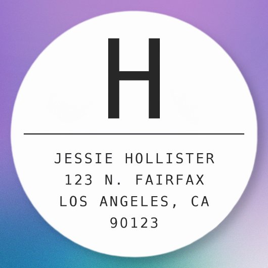 Runde Minimalistische Rücksendeadresse Runder Aufkleber