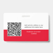 Runde Mitarbeiter-Foto, QR-Code, Logo, Name Ausweis (Rückseite)