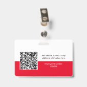 Runde Mitarbeiter-Foto, QR-Code, Logo, Name Ausweis (Rückseite mit Clip)