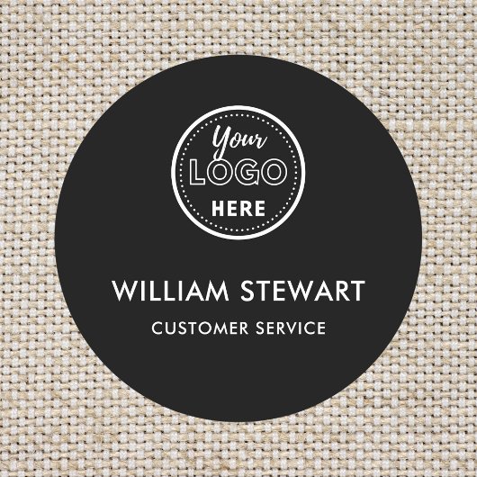 Runde Mitarbeiter mit Beruflichen Logos für Schwar Namensschild