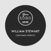 Runde Mitarbeiter mit Beruflichen Logos für Schwar Namensschild (Vorderseite)