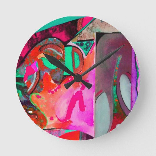 Runde (Mittel)7 Moderne Kunst Runde Wanduhr (Vorderseite)