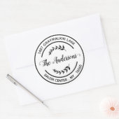 Runde moderne Rücksendeadresse Handgeschriebenes E Runder Aufkleber (Umschlag)