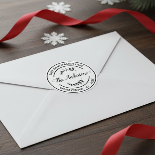 Runde moderne Rücksendeadresse Handgeschriebenes E Runder Aufkleber