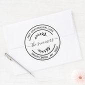 Runde moderne Rücksendeadresse Handgeschriebenes S Runder Aufkleber (Umschlag)