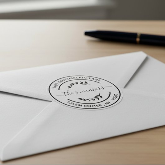 Runde moderne Rücksendeadresse Handgeschriebenes S Runder Aufkleber