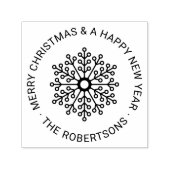 Runde moderne Schneeflocke Custom Frohe Weihnachte Permastempel (Design)