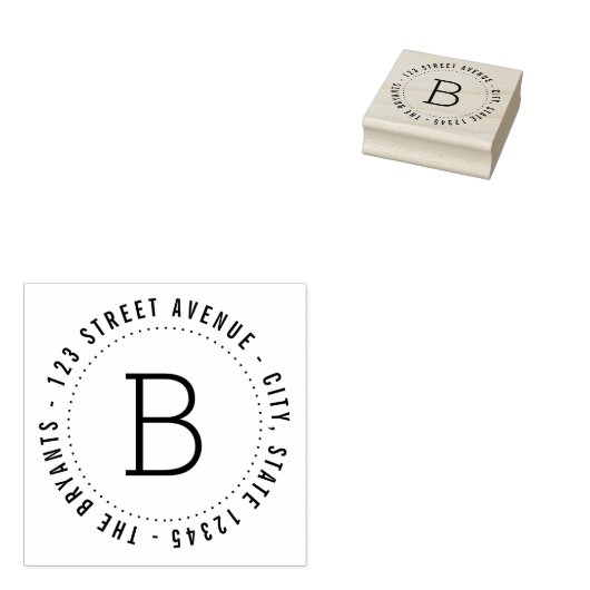 Runde Monogramm Personalisierte Briefmarke Gummistempel (Stempel)