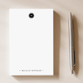Runde Monogramm Schwarz/Weiß Minimalistisch Modern Post-it Klebezettel