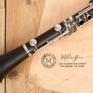 Runde musikalische Bemerkungen Name Skript und Rüc Permastempel