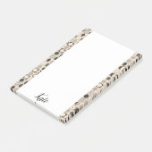 Runde nach der Notiz: Beige braune Kreise Post-it Klebezettel (angewinkelt)