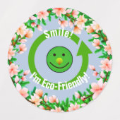 Runde/Öko-freundliche Lächelchen Etiketten (Design 1)