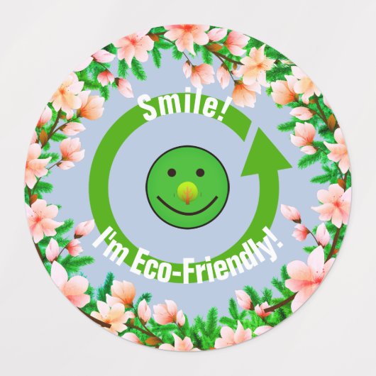 Runde/Öko-freundliche Lächelchen Etiketten (Design 1)