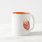 Runde Orange-Bird-Tasse Zweifarbige Tasse (VorderseiteRechts)