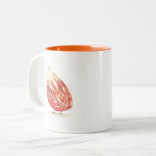 Runde Orange-Bird-Tasse Zweifarbige Tasse (Vorderseite Links)