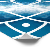 Runde Ozeanwellen Mandala Aquamarin und türkis Poster (Ecke)