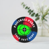 Runde Paintball-Spritzer-Party Einladung (Stehend Vorderseite)