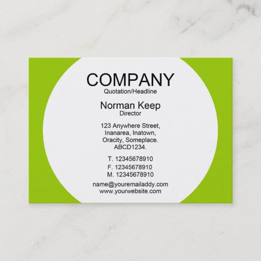 Runde Panel - Weiß mit Grün 99CC00 Visitenkarte (Vorderseite)