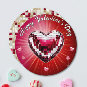 Runde Personalisierte Disco Valentine's Card Feiertagskarte