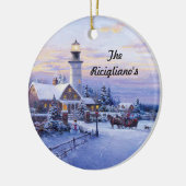 Runde Personalisierte Leuchttürme Keramik Ornament (Links)