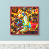 Runde Pferde 28 Leinwanddruck (Insitu (Holzboden))