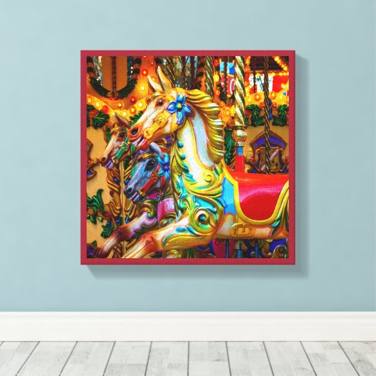 Runde Pferde 28 Leinwanddruck (Insitu (Holzboden))