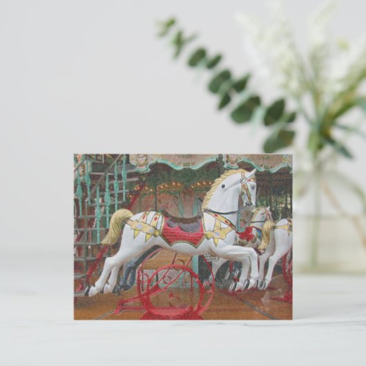 Runde Pferde Postkarte (Stehend Vorderseite)