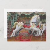 Runde Pferde Postkarte (Vorne/Hinten)