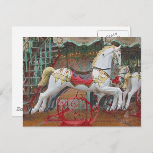 Runde Pferde Postkarte (Vorne/Hinten)