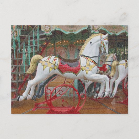 Runde Pferde Postkarte (Vorderseite)