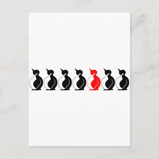 Runde Pinguin-Gruppe Postkarte (Vorderseite)