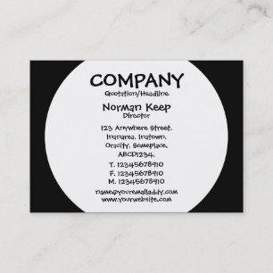 Runde Platte - Weiß mit Schwarzem Visitenkarte