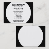 Runde Platte - Weiß mit Schwarzem Visitenkarte (Vorne/Hinten)