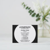 Runde Platte - Weiß mit Schwarzem Visitenkarte (Stehend Vorderseite)
