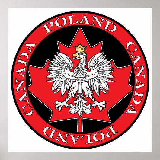 Runde Polen - Kanada - Leaf Poster (Vorne)