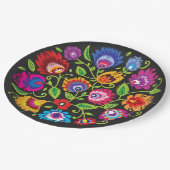 Runde polnische Folklore Pappteller (Schrägansicht)