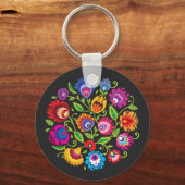 Runde polnische Folklore Schlüsselanhänger (Vorderseite)