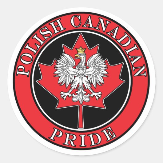 Runde polnische Kanadierin Runder Aufkleber (Vorderseite)