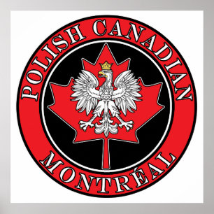 Runde polnisches kanadisches Leaf in Montreal Poster